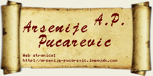 Arsenije Pucarević vizit kartica